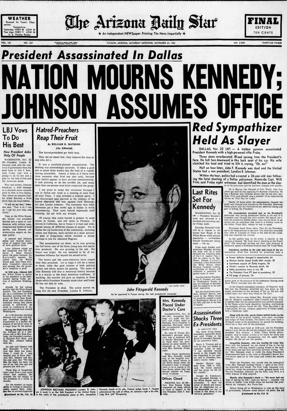 Nov. 23, 1963: President Kennedy assassinated